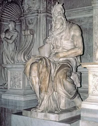 Moses, Skulptur vom Grabmal von Papst Julius II, 1513-16 (Marmor)